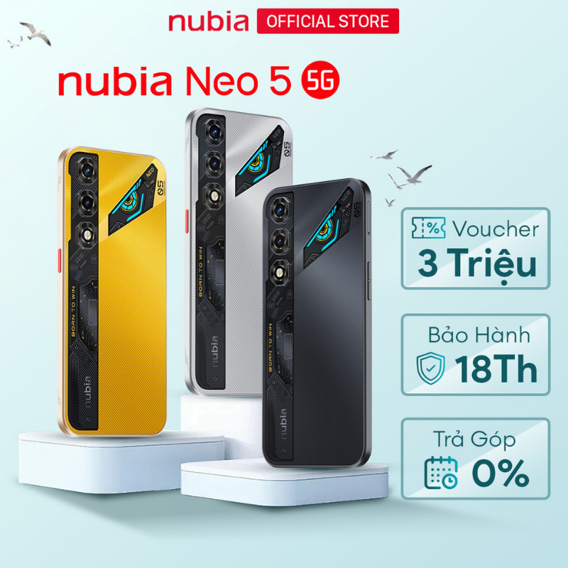 Điện thoại Gaming Nubia Neo 3 & Neo 5 5G - 2 công nghệ tản nhiệt I Pin kép 6050 mAh I Gaming trigger I 6.8" FHD 120Hz