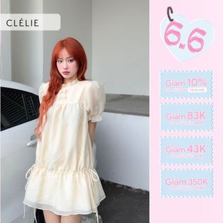 CLÉLIE Đầm babydoll xoè nhún rút dây SANDY DRESS