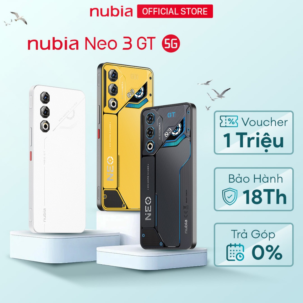 Điện thoại Gaming Nubia Neo 3 GT & Neo 5 GT 5G 24(12+12)GB I 256GB I OLED 1300 nits I 6000mAh sạc 80W I Game Space 3.0