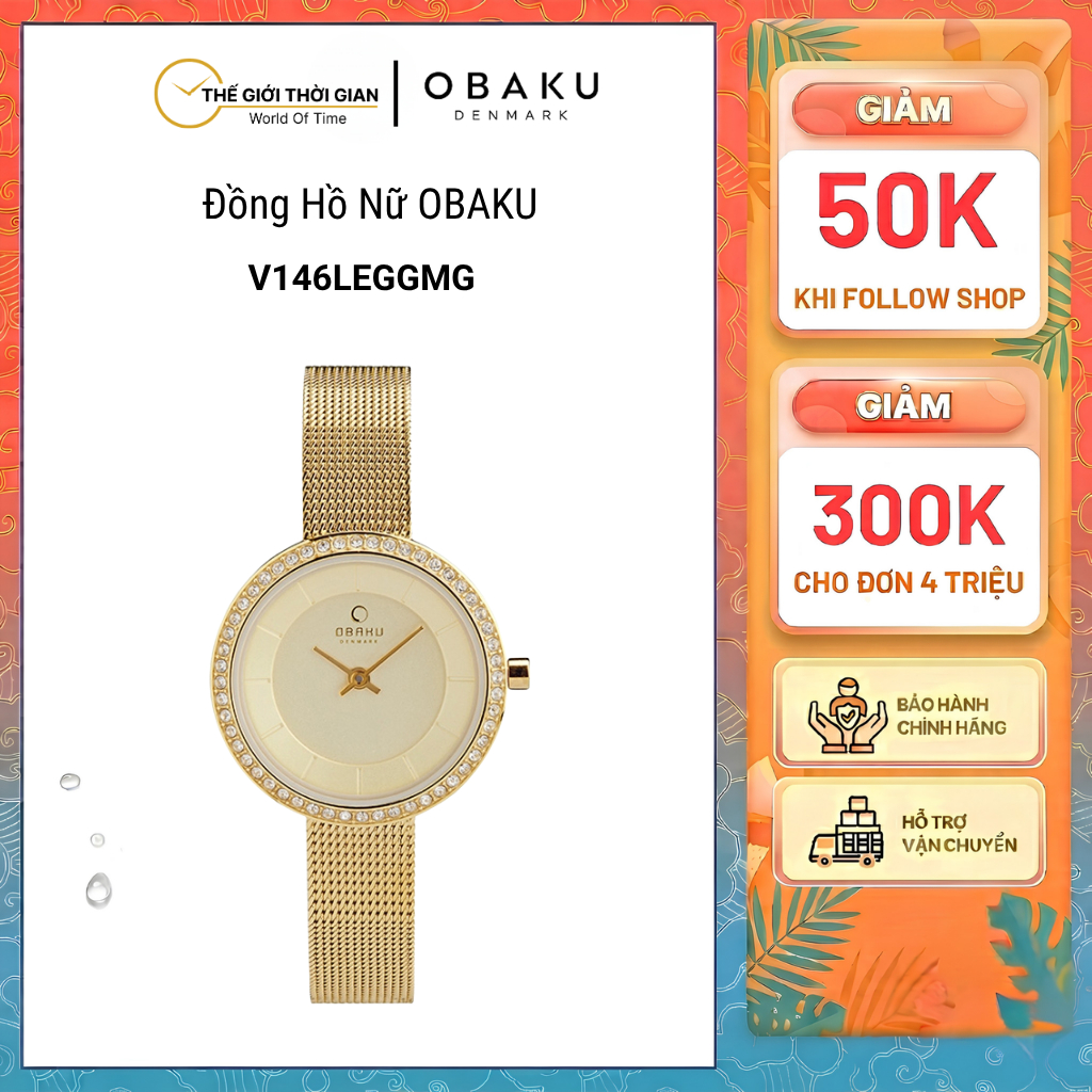 Đồng hồ đeo taynữ  hiệu Obaku V146LEGGMG