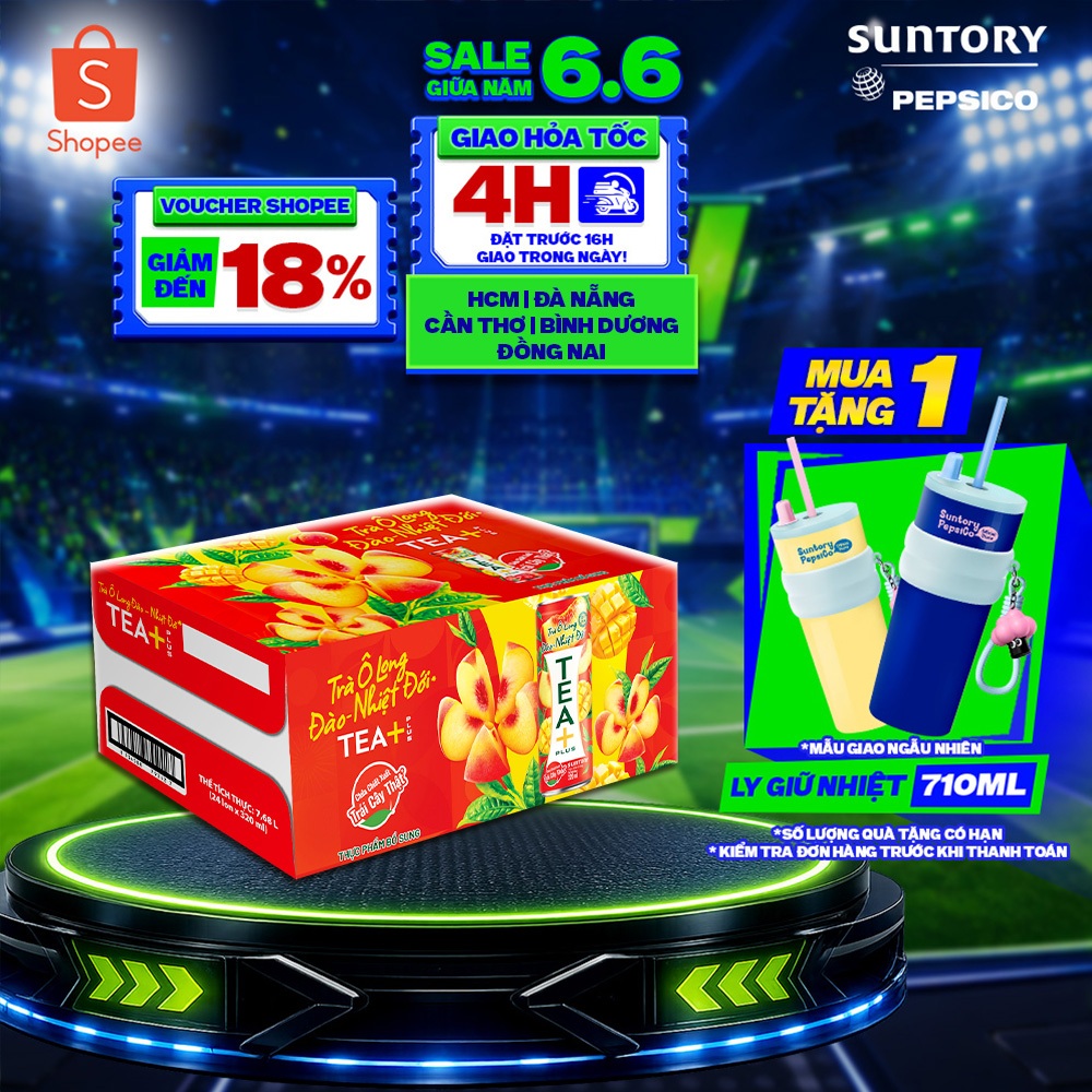 [Hỏa Tốc] Thùng 24 Lon Trà Ô Long Tea+ Đào Trái Cây Nhiệt Đới (320ml/lon) | BigBuy360 - bigbuy360.vn