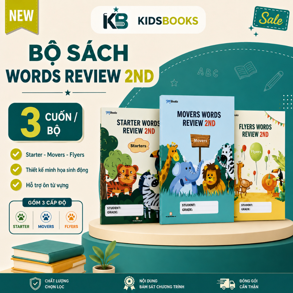 Sách - Word review starter/mover/Flyer bản 2nd khổ A4