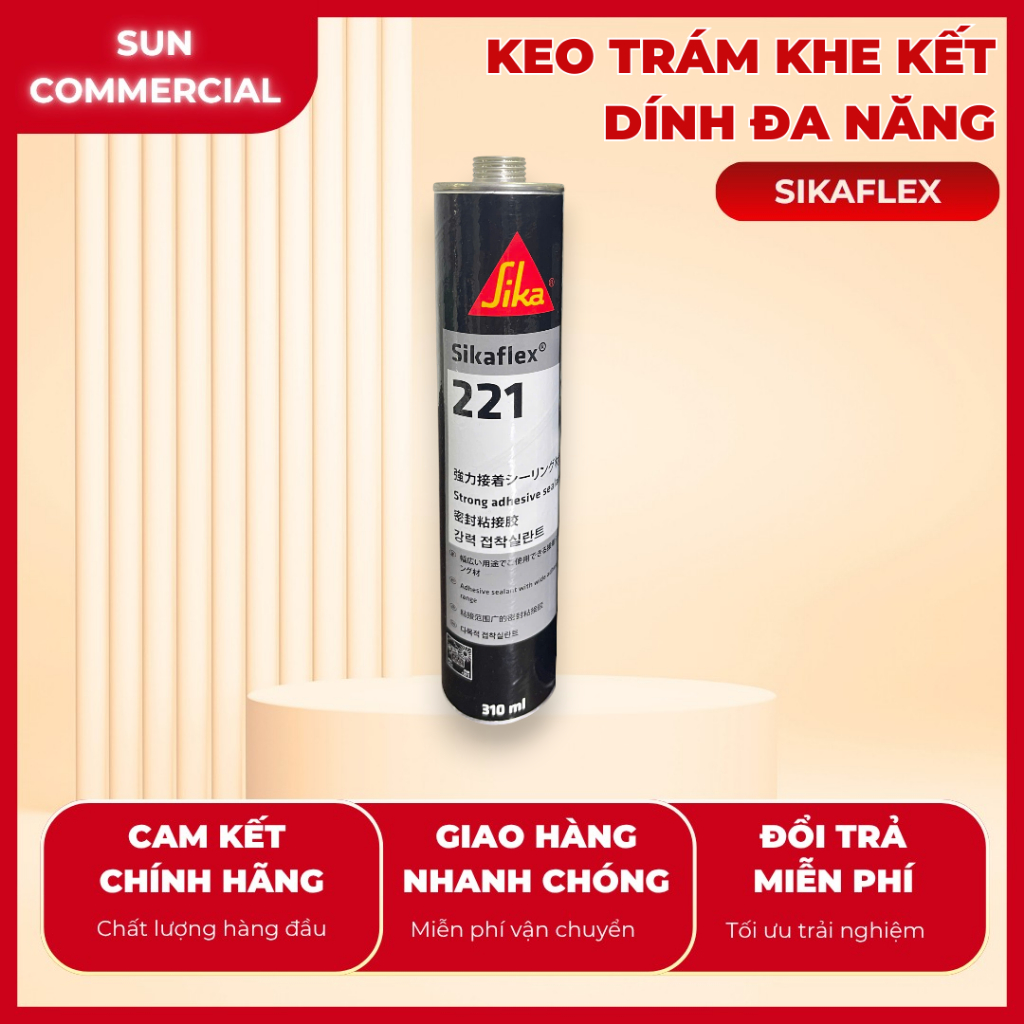 Keo Trám Khe Kết Dính Đa Năng Sikaflex 221 Màu Trắng, Chai 310ml