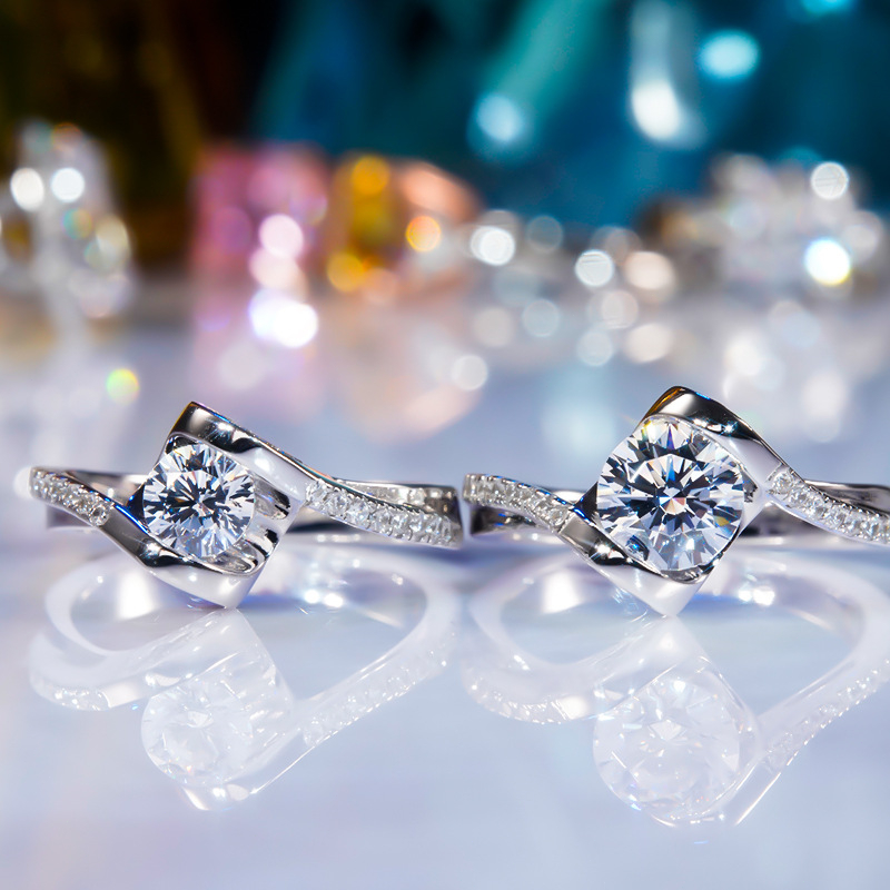 Nhẫn nữ Nụ Hôn Thiên Thần, Moissanite 1Carat, nhẫn đính hôn kết hôn