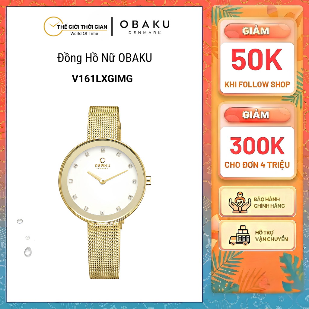 Đồng hồ đeo tay nữ hiệu Obaku V161LXGIMG