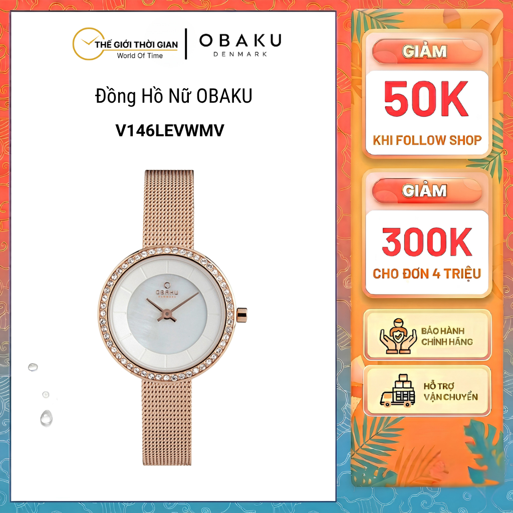 Đồng hồ đeo tay nữ hiệu Obaku V146LEVWMV