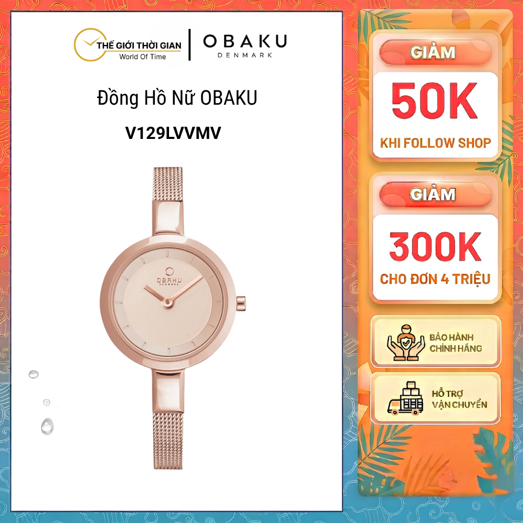 Đồng hồ đeo tay nữ hiệu Obaku V129LVVMV