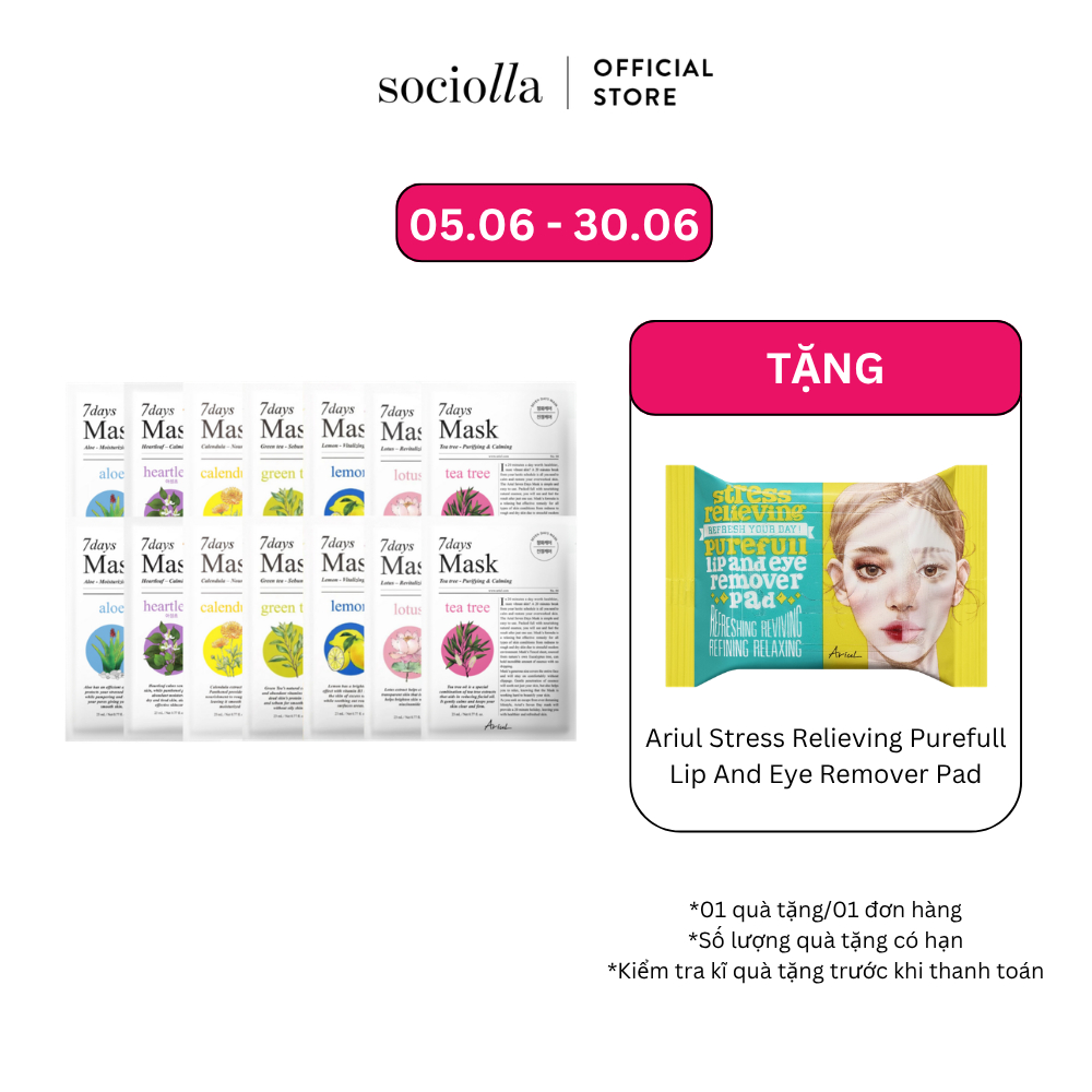 Combo 14 Mặt Nạ Căng Mướt Da Ariul Mask 7days Mix (New)