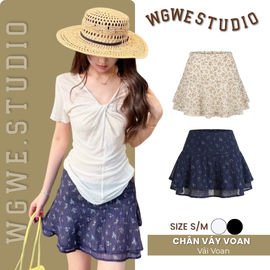 Chân Váy Voan Hoa Nhí WGWE Studio Dáng Ngắn 2 Tầng Xòe Xinh Xắn Phong Cách Hàn Quốc Tiểu Thư 9363 | BigBuy360 - bigbuy360.vn