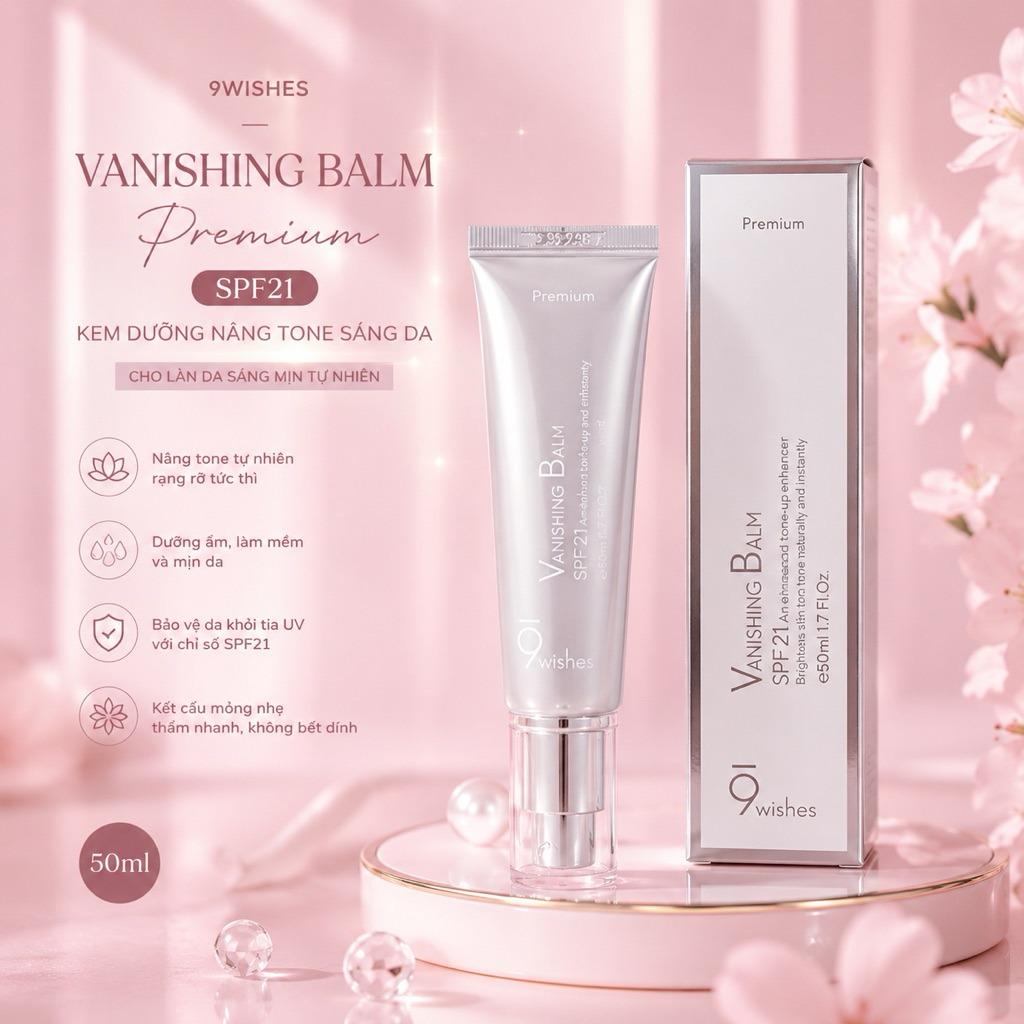 Kem dưỡng trắng nâng tone sáng Da 9Wishes Vanishing Balm