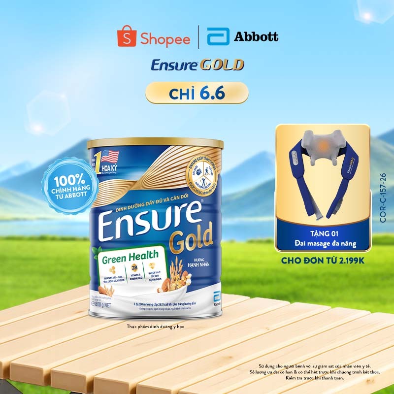 Sữa bột Ensure Gold Green Health 800g