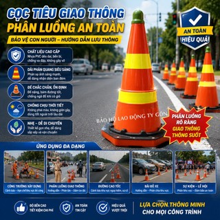 Cọc tiêu, chóp nón, trụ cảnh báo giao thông 70CM CỨNG