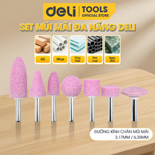 Bộ Mũi Khoan, Mài, Đánh Bóng Chính Hãng Deli - Đa Kích Thước, Phù Hợp Cho Các Loại Máy Mài