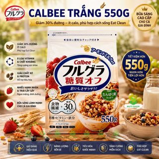 Ngũ cốc calbee trắng giảm đường giảm cân nhật bản mix sữa chua hoa quả hạt granola 600g