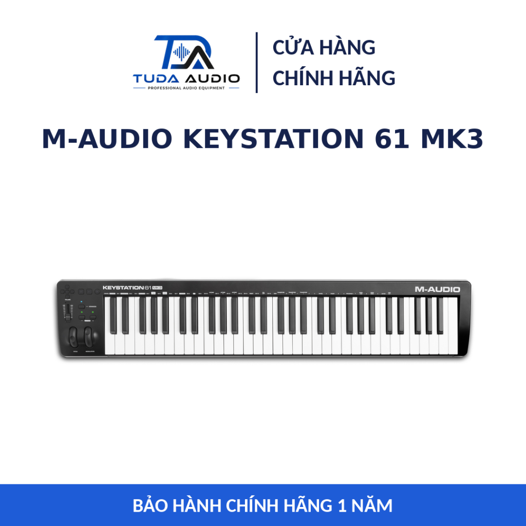 M-Audio Keystation 61 MK3 - Bàn Phím MIDI Keyboard 61 Phím Semi-weighted USB Producer Sáng Tác - Chí