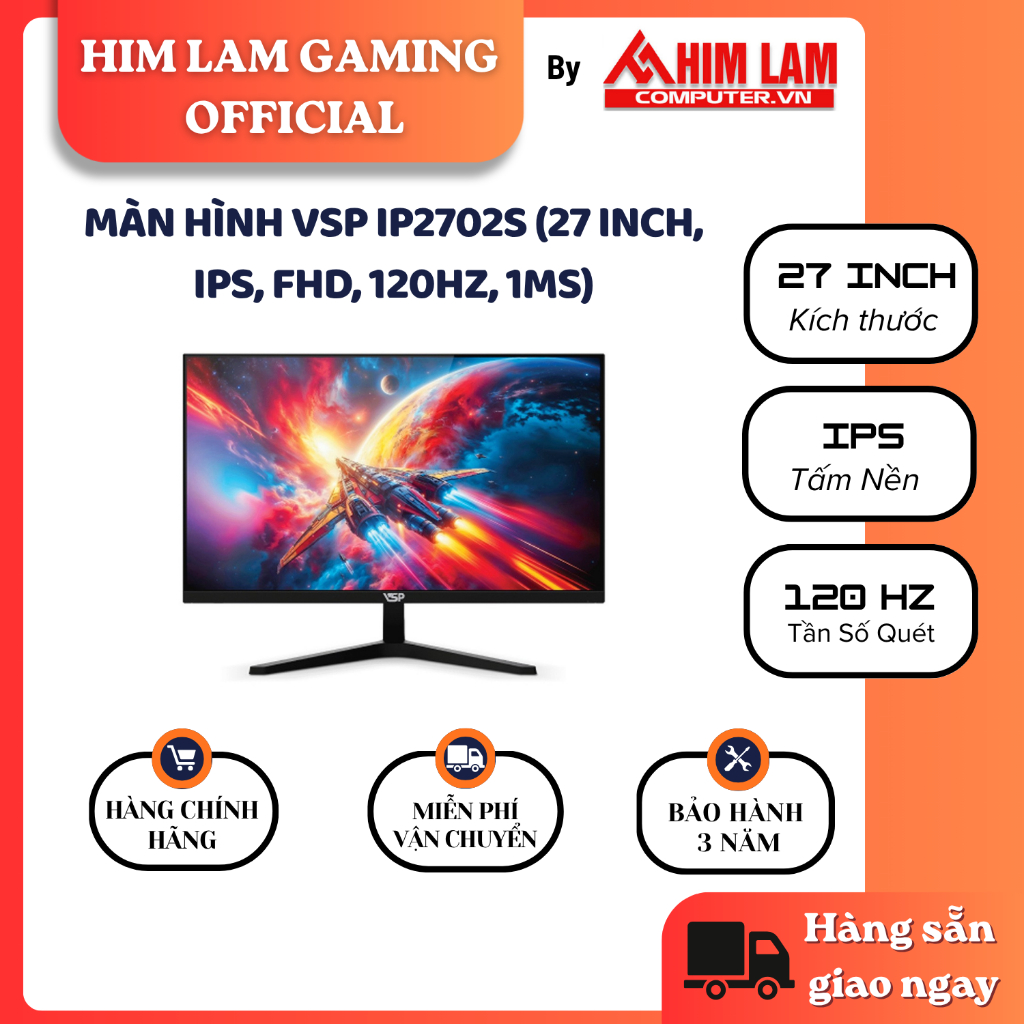 Màn hình VSP IP2702S (27 inch, IPS, FHD, 120Hz, 1ms) Bảo Hành 3 Năm Chính Hãng