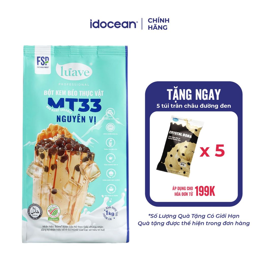 Bột Kem Béo MT33 Lúave 1kg - Bột Pha Trà Sữa Béo Ngậy, Đậm Trà, Phù Hợp Nhiều Loại Trà, Cà Phê