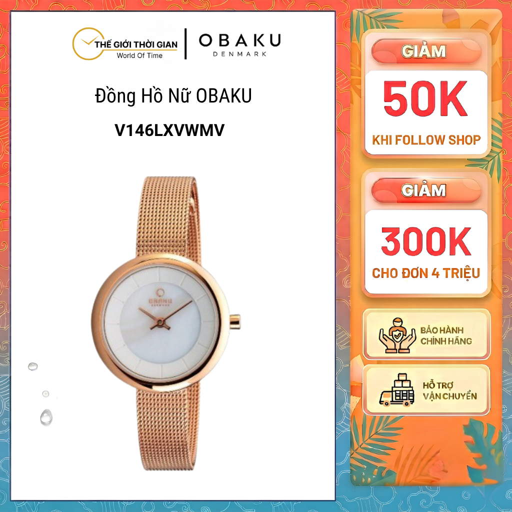 Đồng hồ Nữ Obaku V146LXVWMV dây Kim loại