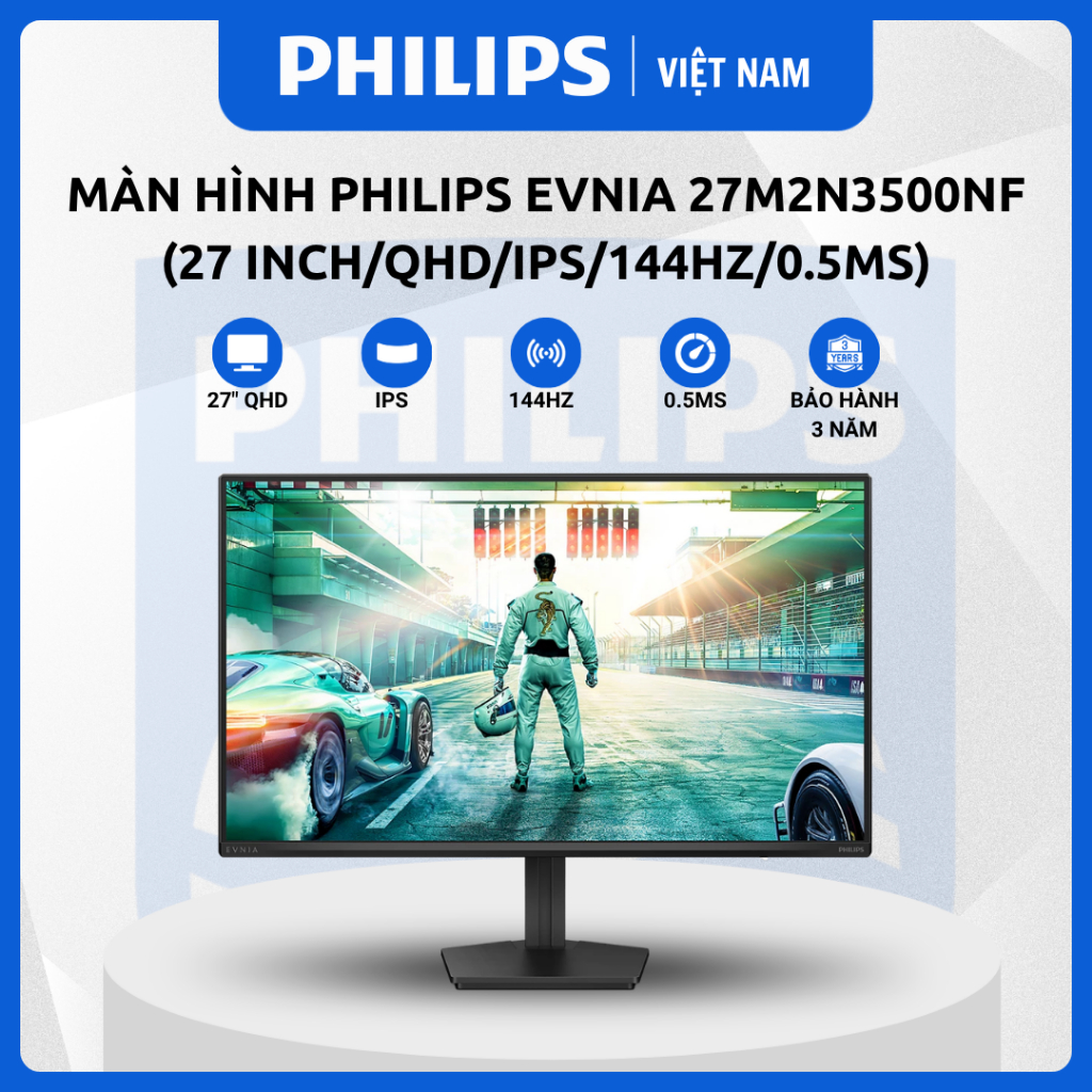 Màn hình gaming PHILIPS EVNIA 27M2N3500NF (27 inch/QHD/IPS/144Hz/0.5ms) - CHÍNH HÃNG
