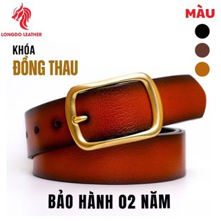 Dây thắt lưng nam da trâu bản 3.8cm khóa đồng đúc nguyên khối - TL30