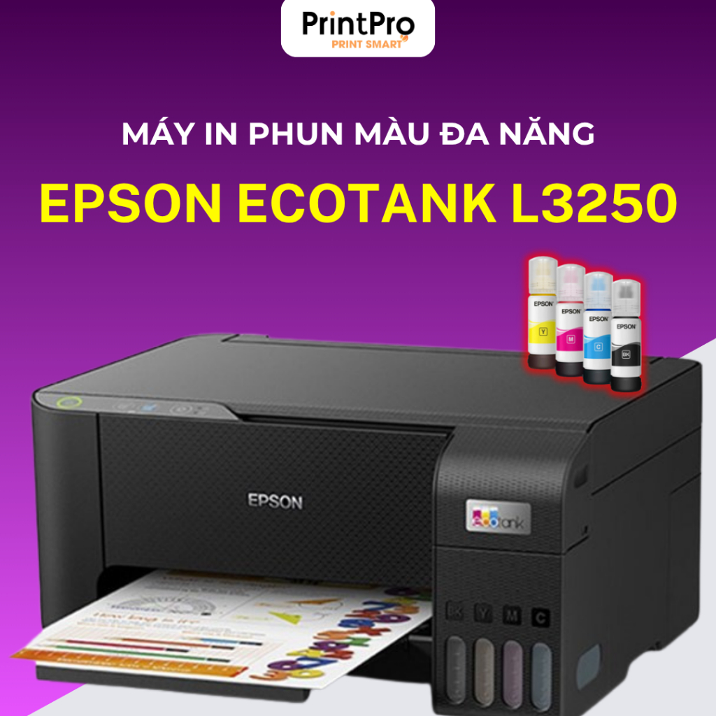 Máy in màu đa năng Epson EcoTank L3250 (In/Scan/Copy) - Kết nối Wifi - Bảo hành 24 tháng