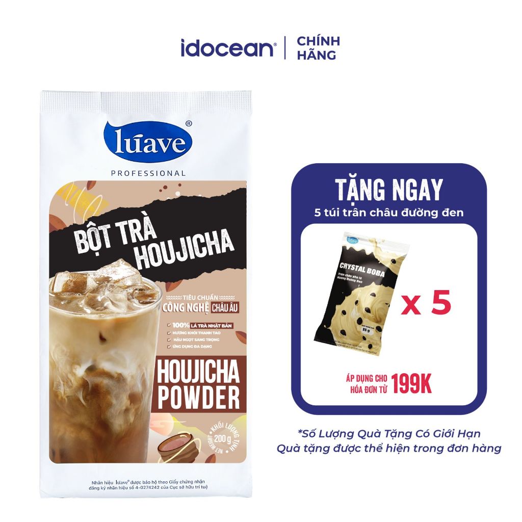 Bột trà Houjicha Lúave - Làm từ lá trà Nhật Bản, có hương khói, hậu ngọt, làm houjicha latte, thức u