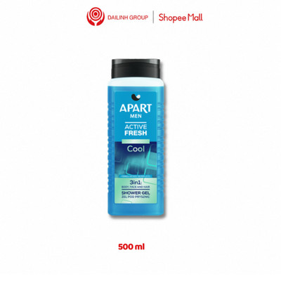 Gel Tắm Nam APART Men 3in1 500ml – Mát Lạnh, Sảng Khoái, Làm Sạch Toàn Thân, Hương Nam Tính