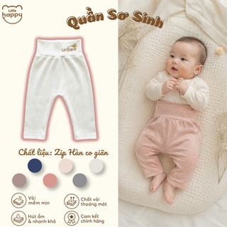 #117 Quần Sơ Sinh Lưng Cao Unbee Chất Cotton Zip Hàn Co Giãn Mềm Mịn Giữ Ấm Cho Bé 0-12 Tháng