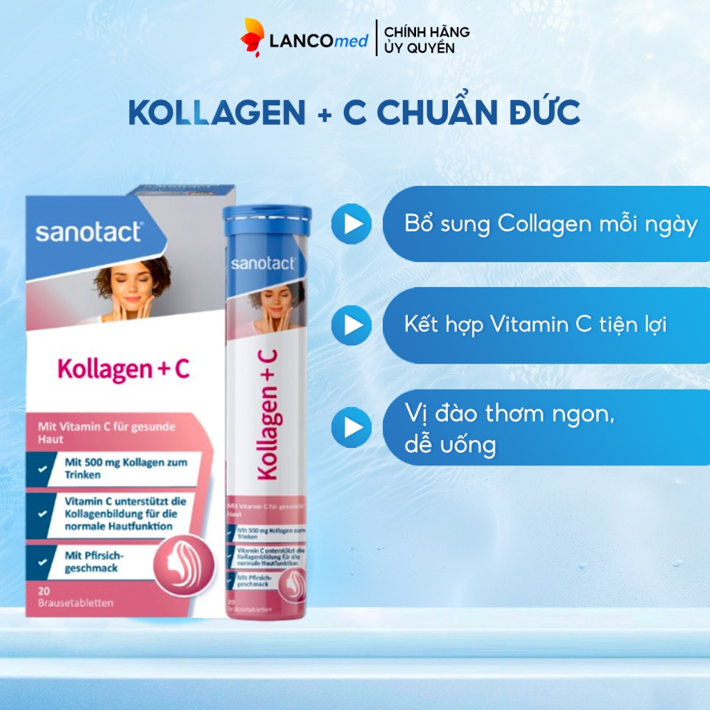 SANOTACT KOLLAGEN + C | COLLAGEN THỦY PHÂN + VITAMIN C CHUẨN ĐỨC