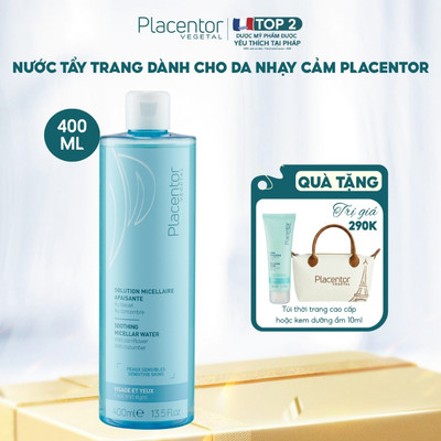 Nước tẩy trang Placentor cho da nhạy cảm Soothing Micellar Water 400ml