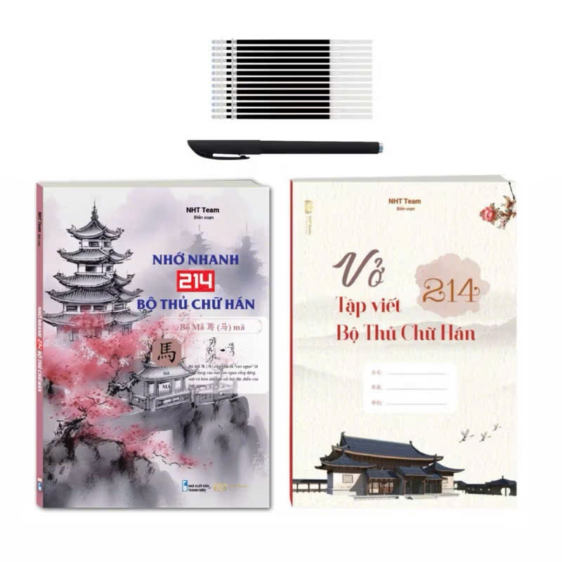 Combo Vở Tập Viết 214 Bộ Thủ + Sách Nhớ Nhanh 214 Bộ Thủ Chữ Hán