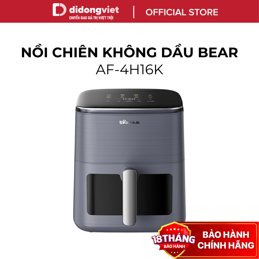 Nồi Chiên Không Dầu 6L Bear QZG-H16R3 (AF-4H16K) - Công Suất 1600W, Chống Dính - Hàng Chính Hãng