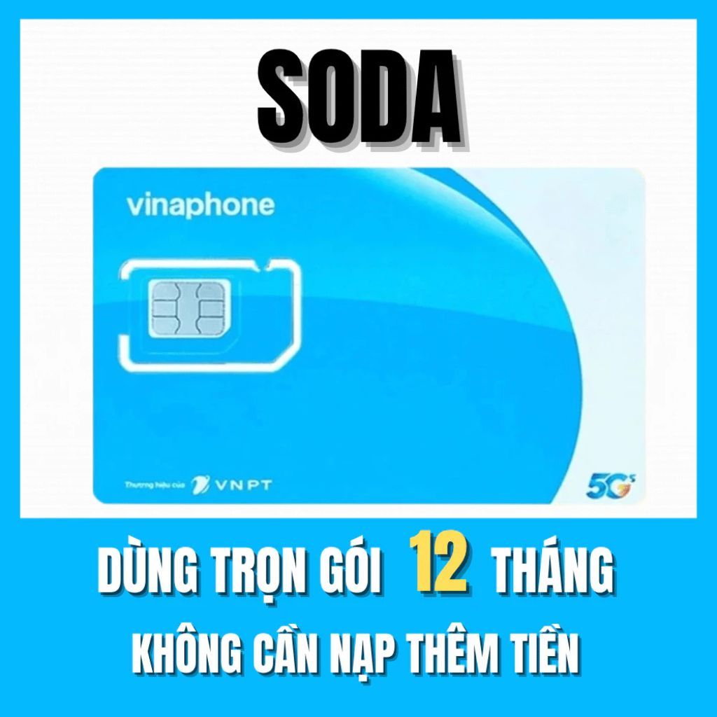 SIM Vinaphone Data 1 Năm 12SODA125 - Miễn Phí Data TikTok YouTube MyTV