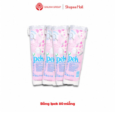 Bông tẩy trang Ipek 4 gói x 80 miếng Thổ Nhĩ Kỳ mềm mịn không xơ bông cao cấp