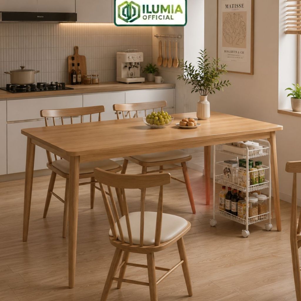 Bàn ăn gỗ đơn giản thương hiệu ILUMIA - IP181