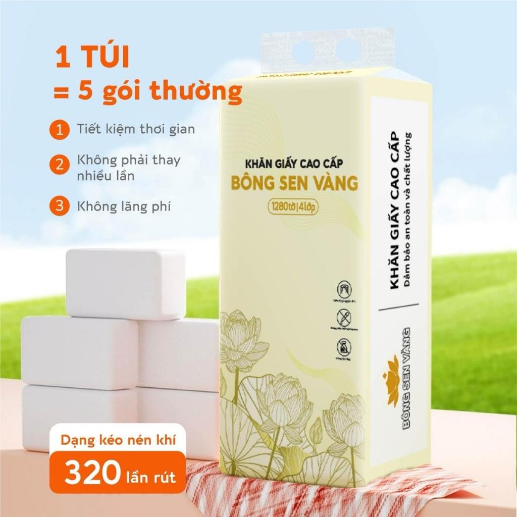 [FBS] 1 Bịch Giấy rút treo tường Bông Sen Vàng 1280 Tờ