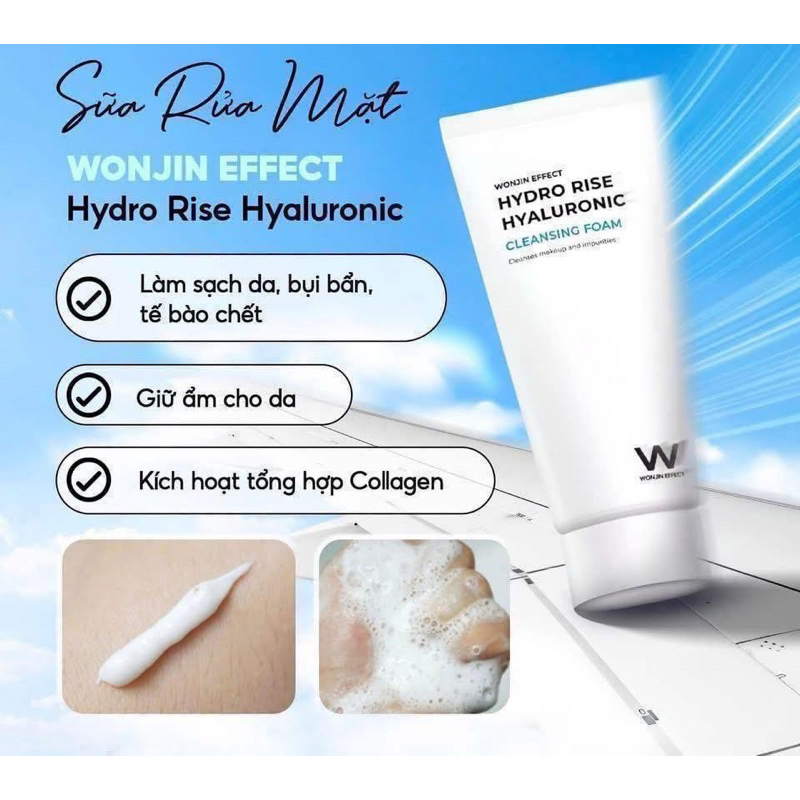 Sữa rửa mặt Wonjin Hydro Rise Hyaluronic 80ml