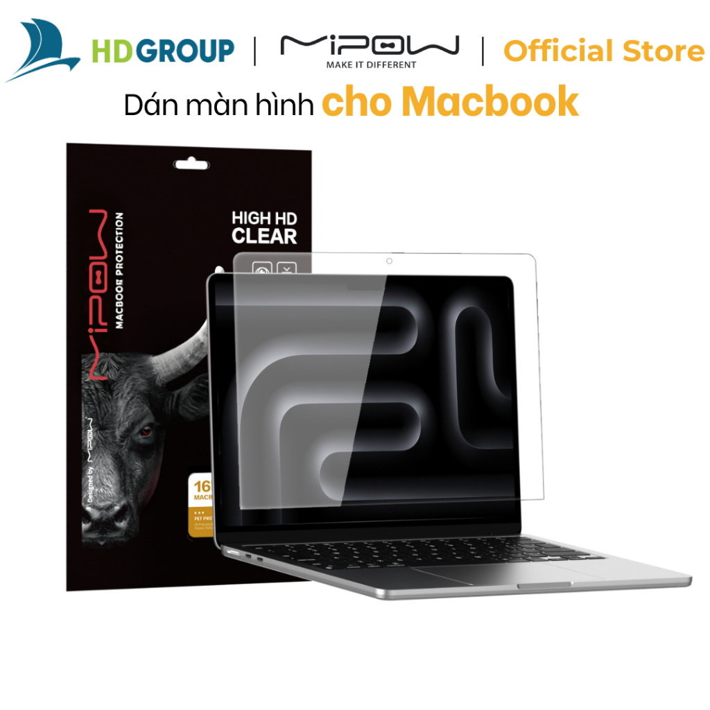 Miếng dán màn hình từ tính cho Macbook Mipow trong suốt, bảo vệ chống trầy, chính hãng (PE) | BigBuy360 - bigbuy360.vn