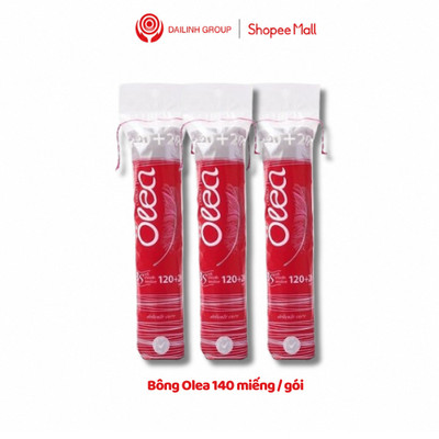 [Đơn 150k tặng 1 mặt nạ] Combo 3 Bông tẩy trang Olea 120+20 miếng cotton tự nhiên nhập khẩu