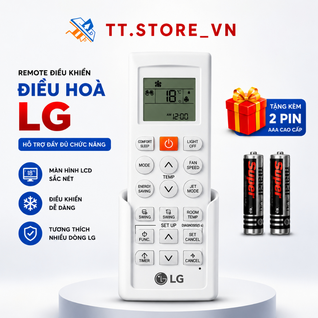 Điều khiển điều hoà LG Mã 10, remote máy lạnh LG - Tặng kèm pin - TT.Store_vn
