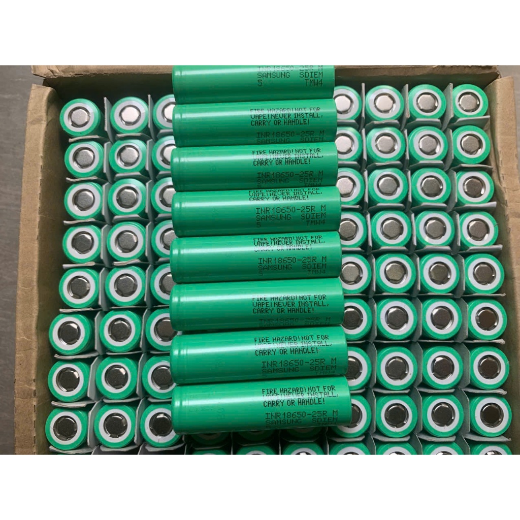 Cell pin 18650 SAMSUNG 25R 2500MAH pin xả 5C 15A dung lượng thực dùng làm pin khoan xe điện mới 100%