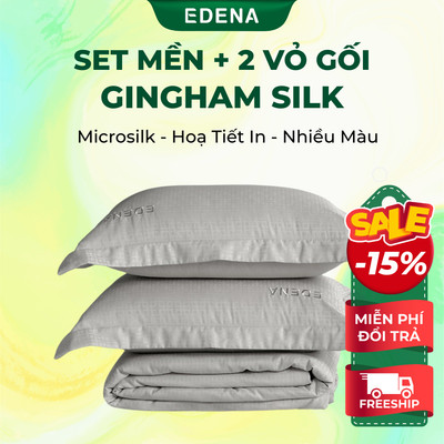 Set mền + 2 vỏ gối Gingham Silk