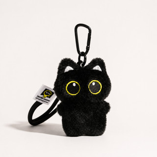 Charm Túi Xách Gấu Bông Mèo Đen Mắt Lồi, Phụ Kiện Trang Trí Túi Cute, Móc Khóa Gấu Bông Đáng Yêu