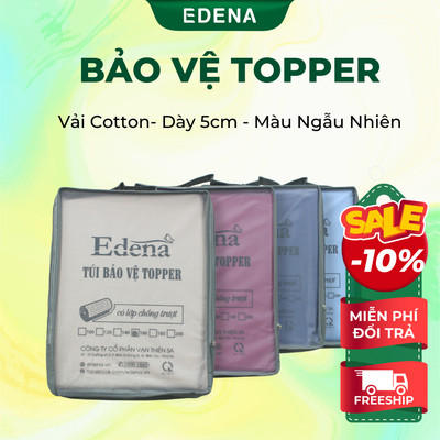 BẢO VỆ TOPPER EDENA COTTON CÓ DÂY KÉO VÀ LỚP CHỐNG TRƯỢT