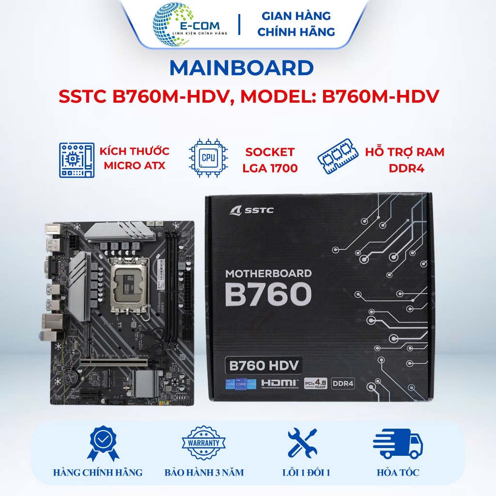 [SP FULL VAT] Bo mạch chủ Mainboard SSTC B760M-HDV, model: B760M-HDV