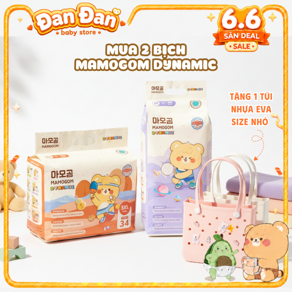 Mamogom dynamic / Deal 2 Bịch Bỉm Mamogom dynamic TẶNG Túi Eva