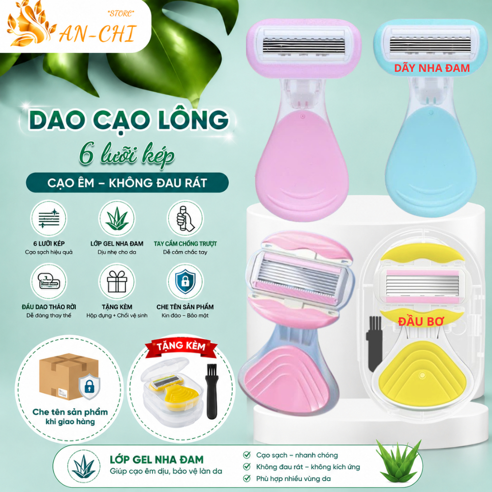 Dao cạo lông vùng kín, dao cạo nữ đa năng làm sạch lông nách tay chân bikini, tiện lợi  Anchi Beauty