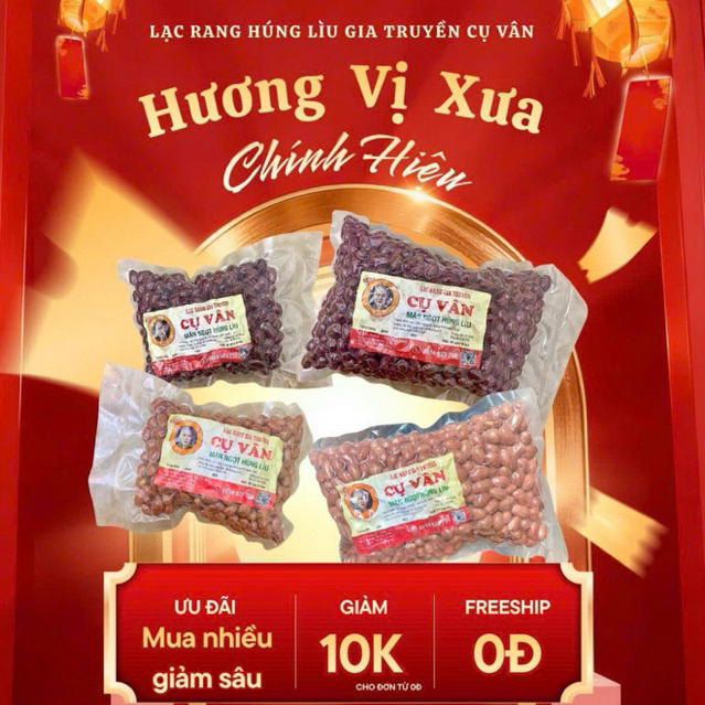 Lạc Rang Húng Lìu Cụ Vân - Lạc Trắng 250g –thơm dịu vị húng lìu gia truyền
