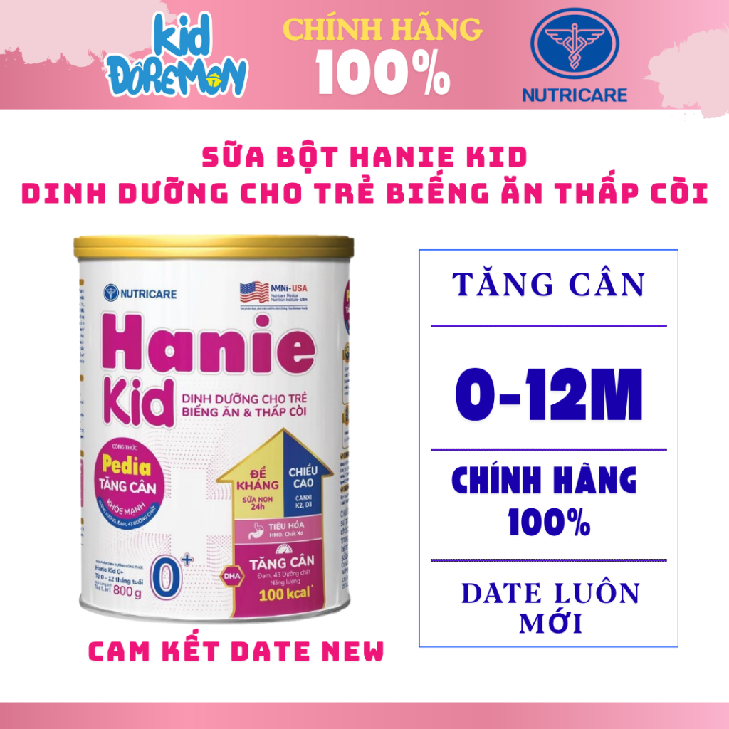 [NutriCare] Sữa Bột NutriCare Hanie Kid 0+ 850gram cho bé mẫu mới