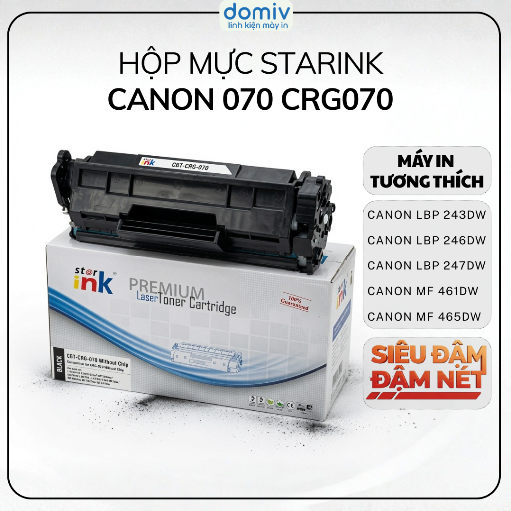 Hộp Mực Máy In Laser Starink Canon 070 CRG070 Cho Canon LBP243DW LBP246DW LBP247DW MF465DW In Đậm Né
